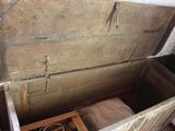 a wooden chest with a wooden top and a wooden bottom