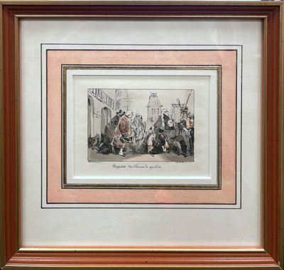 Lot de quatre gravures en couleur, comprenant : - Henry MONN…