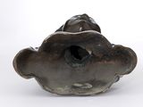 an image of a bronze statue of a fish on a white background