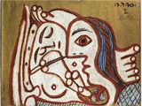 une image représentant un tableau où l'on voit une femme avec un oiseau sur la tête