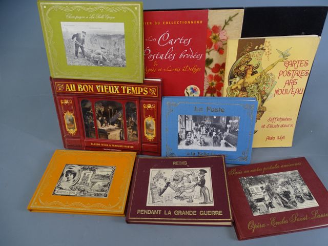 Livres de documentations sur le cartes postales (carte brodée, Pa...