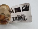 a close up of a brass plated brass fitting on a white surface