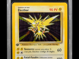 a close up of a pokemon card on a black background