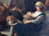 an image of a painting of a woman holding a baby in her lap