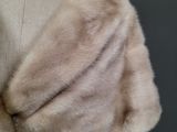 a white mannequin with a fur collar on it