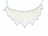 a white and yellow necklace with diamonds on a white background