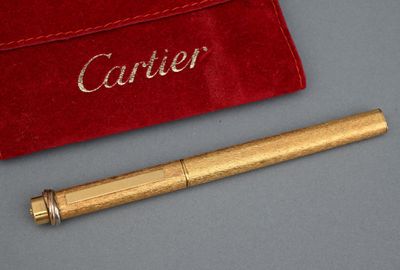 une image représentant un stylo doré et une pochette en velours rouge