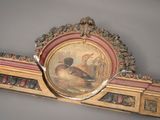 un tableau représentant un canard posé sur une étagère au-dessus d'un miroir