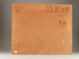 a close up of a piece of wood with writing on it