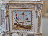 a small box with a picture of a boat on it
