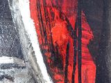 un gros plan sur un tableau représentant un homme coiffé d'un chapeau rouge