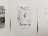 three different types of drawings on a white paper