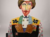 tableau représentant un homme coiffé d'un chapeau de cow-boy, un cigare à la main