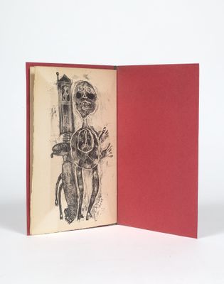 un livre sur lequel figure le dessin d'un squelette