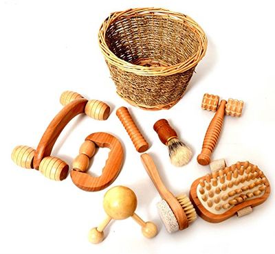 PLAYLEARN - Massage set - Accessoires bois et osier - Relaxa…
