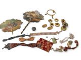 a lot of items that are laying out on the table