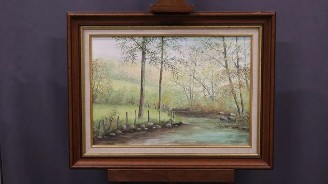 Jean Louis PETIT (XXème) « Bord de la Rivière ». Huile sur toile....