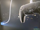 a close up of a video game controller on display
