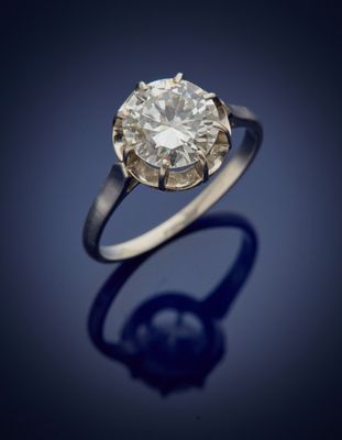 a diamond single - stone ring, by van cleef
