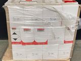 a pallet full of boxes of toilet paper on a pallet