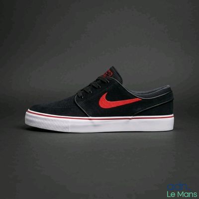 Nike SB Zoom Low en daim noir / rouge université - blanc