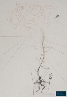 une image représentant un dessin d'une fleur dans un vase posé sur une table