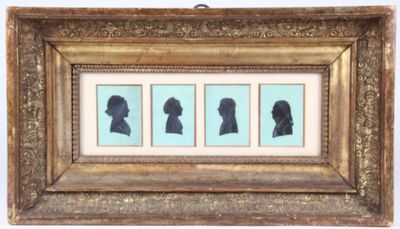 an image of a picture of a group of silhouettes in a gold frame