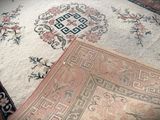 a rug that has been cleaned and is laying on the floor