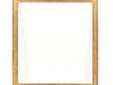 an empty wooden frame on a white background