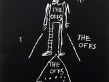 un dessin en noir et blanc représentant un homme debout au sommet d'un rocher