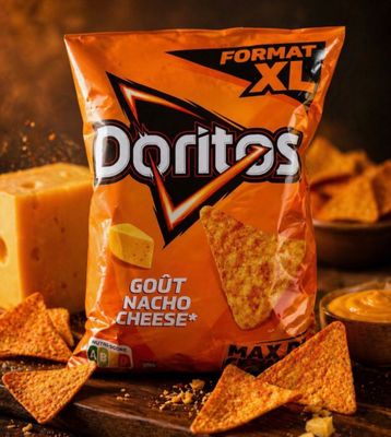 un gros plan sur un paquet de tortillas et de chips