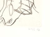 a black and white drawing of a woman ' s legs