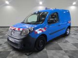 a picture of a blue van with a red and white stripe on the side