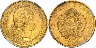 a gold coin with the image of a woman on it