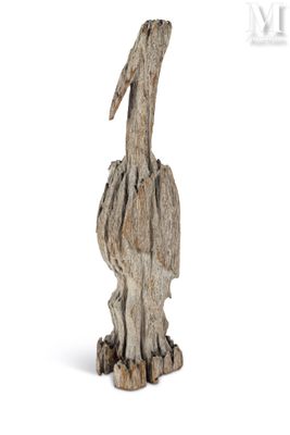 un oiseau perché sur une souche d'arbre