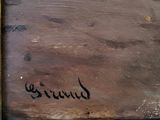 an image of a painting of a man sitting on a bench in a park