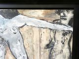 un tableau représentant un homme nu tenant un couteau