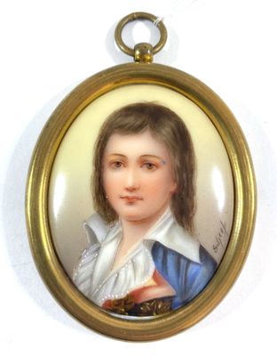 portrait of a young woman in a blue coat and white blouse