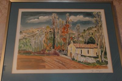 YVES BRAYER Eglise à l'entrée du village, lithographie signé…