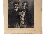 un vieux livre sur lequel figure le dessin de deux hommes debout l'un à côté de l'autre