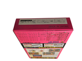 a pink box with a picture of a train on it