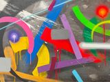 une peinture colorée sur la façade d'un immeuble