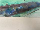a watercolor painting of a bird sitting on a tree branch