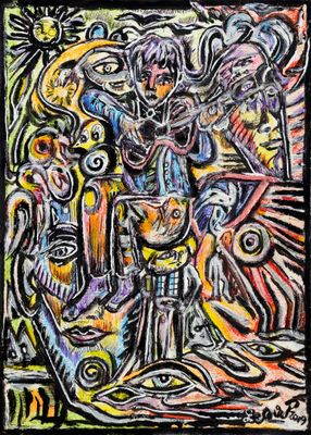 LE COUR Patrick - Le violoniste (2019) - Technique mixte sur…