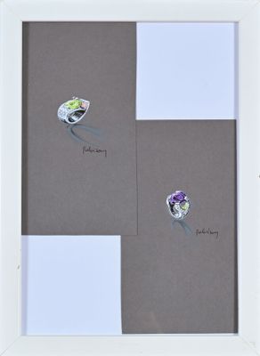 Philippe DELOISON (XXe). Dessins préparatoires pour deux bag…