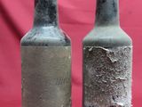 two bottles that have been left on the table