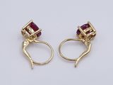 pair of ruby and diamond earrings