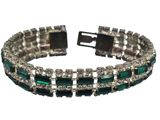 bracelet with green and white stones on a white background