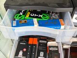a lot of electronics on the shelves in the store