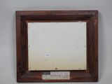 a painting of a wooden frame with a white background